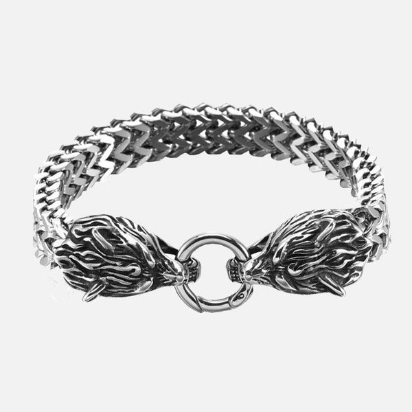Viking Wolf Head Bracelets - Viking Jewelry - Urcsilver