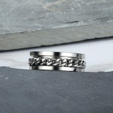 Classic Chain Stainless Steel Ring - Viking Jewelry - Urcsilver