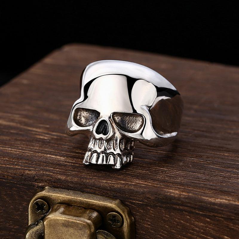 Mirror Skull Ring - Viking Jewelry - Urcsilver