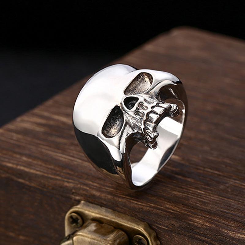 Mirror Skull Ring - Viking Jewelry - Urcsilver