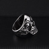 Silver Gigantic Skull Biker Ring - Viking Jewelry - Urcsilver