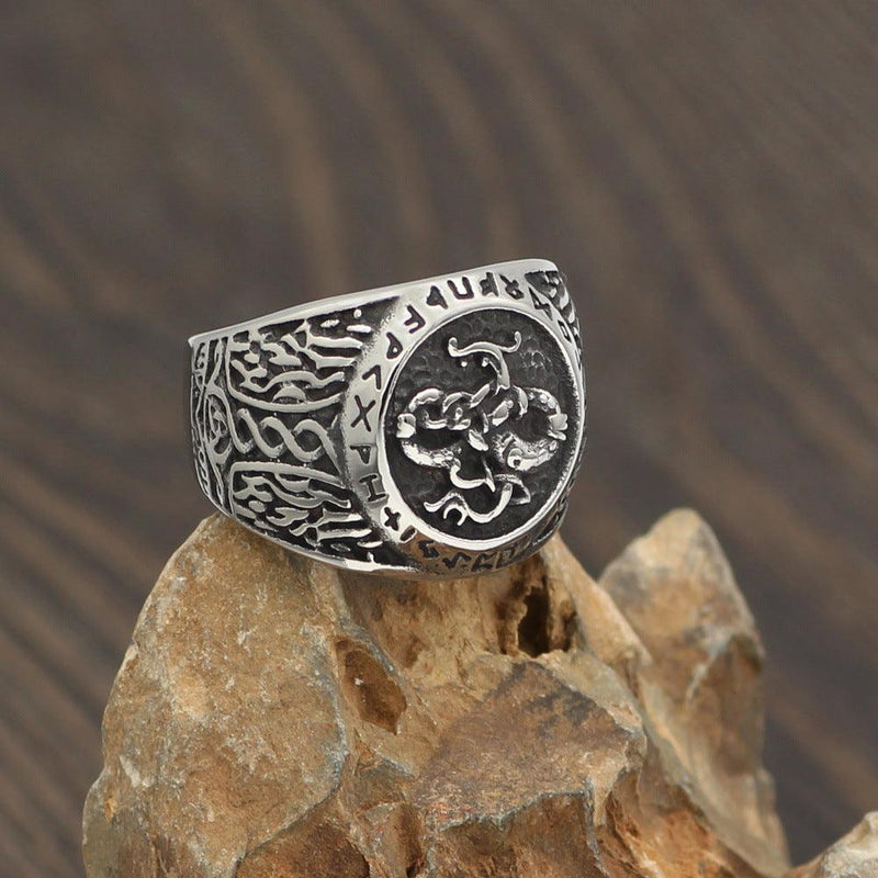 Viking Dragon Totem Ring - Viking Jewelry - Urcsilver