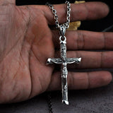 Jesus Cross Silver  Pendant - Viking Jewelry - Urcsilver