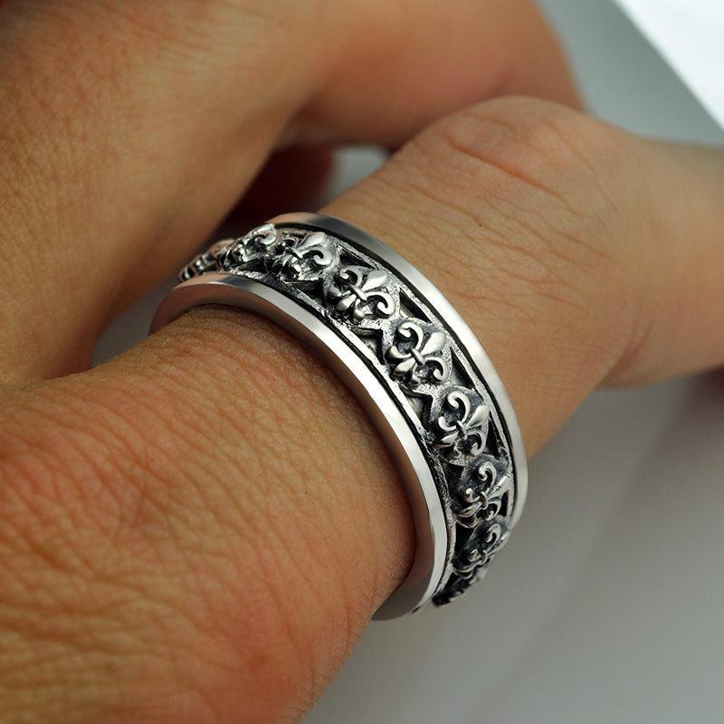 Vintage Pattern Rotating Ring - Viking Jewelry - Urcsilver