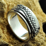 Silver Dragon Rotating Ring - Viking Jewelry - Urcsilver