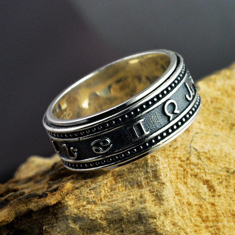 Twelve Constellations Rotating Ring - Viking Jewelry - Urcsilver