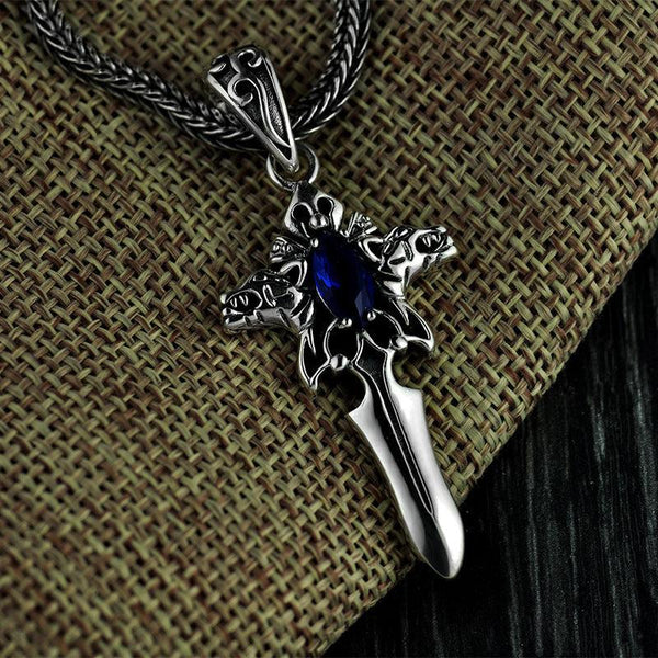 Vintage Sword Cross Pendant - Viking Jewelry - Urcsilver