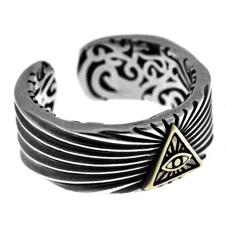 Horus Demon Eye Ring - Viking Jewelry - Urcsilver