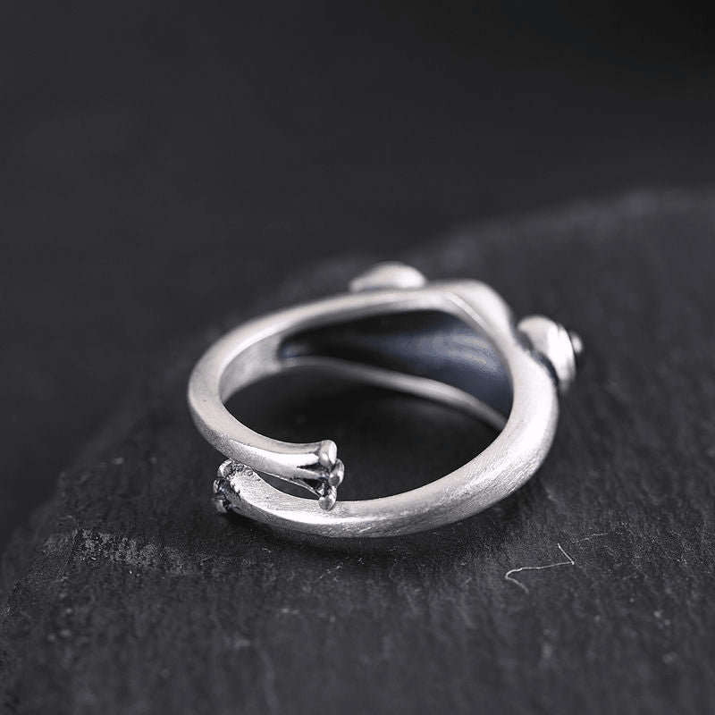 Balmora Silver Frog Ring - Viking Jewelry - Urcsilver