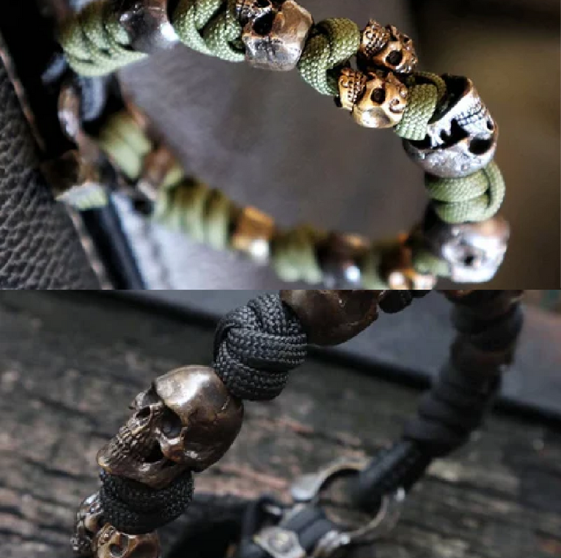 Sterling Silver Skull Army Premium Paracord Bracelet – Urcsilver