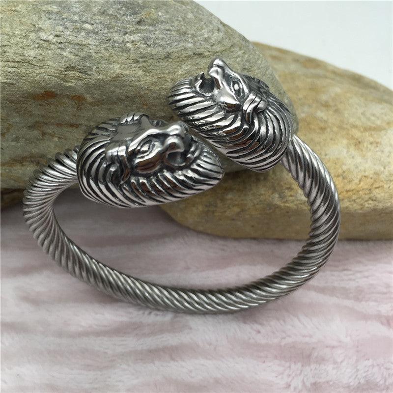 Lion Viking Arm Ring - Viking Jewelry - Urcsilver
