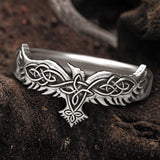 Viking Celtic Knot Raven Ring - Viking Jewelry - Urcsilver