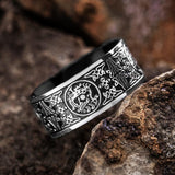 Four Ancient Beasts Stainless Steel Men's Ring - Viking Jewelry - Urcsilver