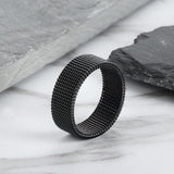 Mesh Tricolor Stainless Steel Biker Ring - Viking Jewelry - Urcsilver