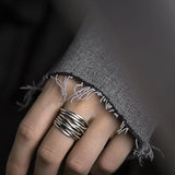 Irregular Lines Multilayer Winding Ring - Viking Jewelry - Urcsilver