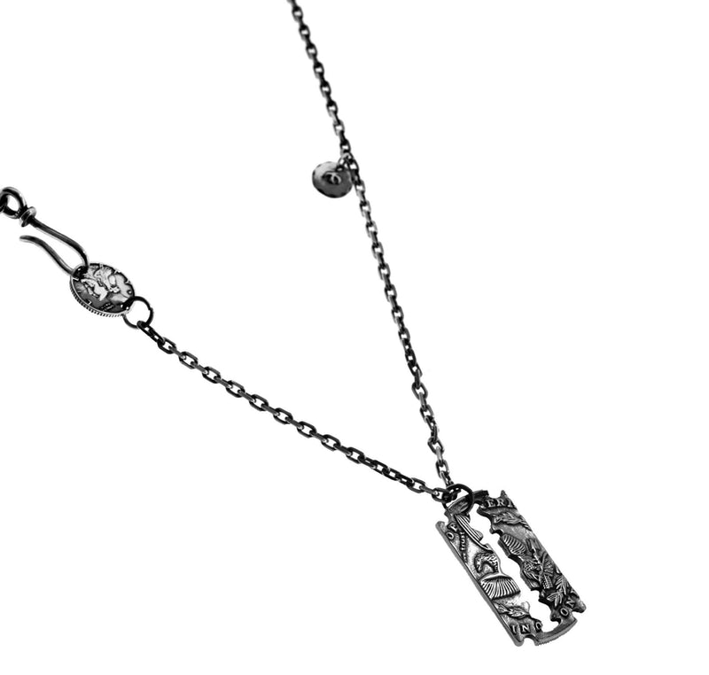Morgan Silver Coin Blade Pendant Necklace - Viking Jewelry - Urcsilver