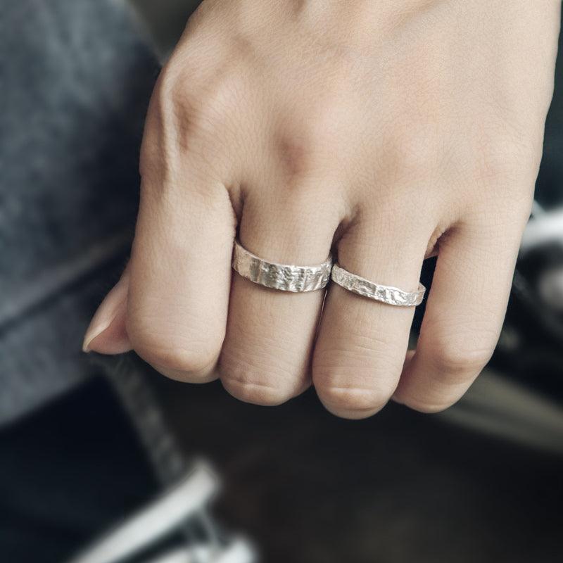 Retro Simple Texture Antithesis Ring - Viking Jewelry - Urcsilver