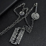 Morgan Silver Coin Blade Pendant Necklace - Viking Jewelry - Urcsilver