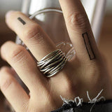 Irregular Lines Multilayer Winding Ring - Viking Jewelry - Urcsilver