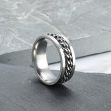 Classic Chain Stainless Steel Ring - Viking Jewelry - Urcsilver
