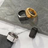 Simple Square Stainless Steel Ring - Viking Jewelry - Urcsilver