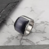 Cat's-eye Stainless Steel Men's Gemstone Ring - Viking Jewelry - Urcsilver