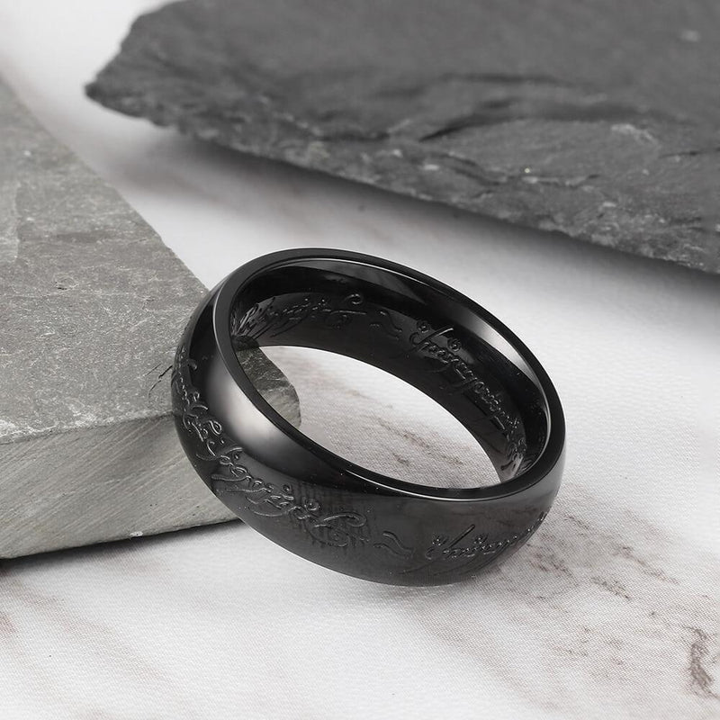 Exquisite Engraved Stainless Steel Ring - Viking Jewelry - Urcsilver