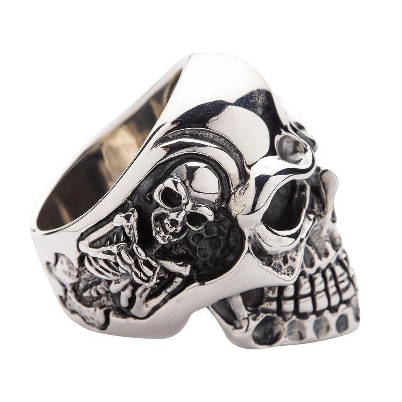 Silver Gigantic Skull Biker Ring - Viking Jewelry - Urcsilver