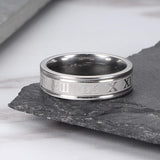 Roman Numeral Stainless Steel Ring - Viking Jewelry - Urcsilver