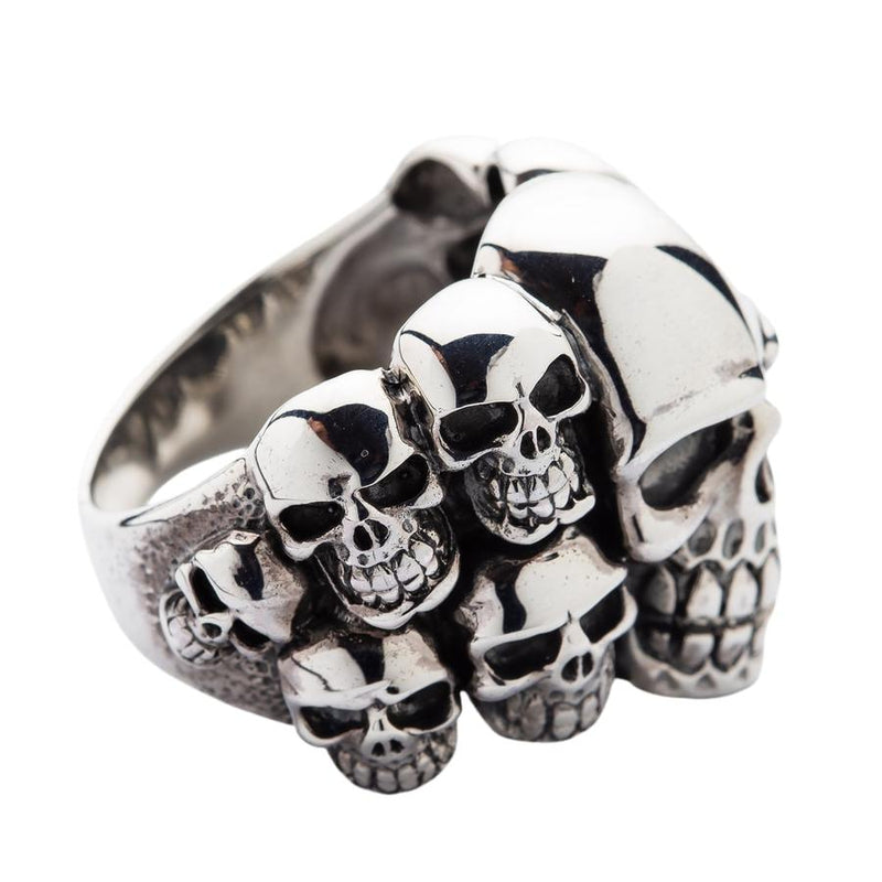 Sterling Silver Phantom Skull Biker Ring - Viking Jewelry - Urcsilver